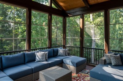 Sunroom with Custom Window Designs